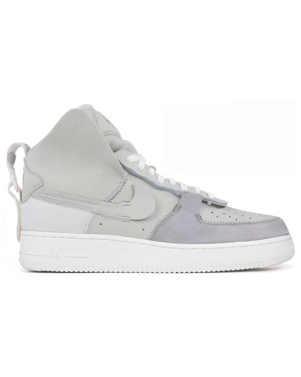 Nike Air Force 1 унисекс кроссовки высокие серые повседневные картинка