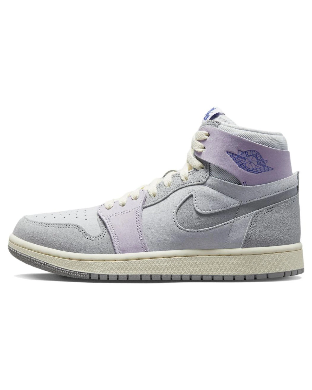 Jordan Air Jordan 1 High Zoom CMFT 2 "Light Smoke Grey and Barely Grape" женские кроссовки высокие серо-фиолетовые картинка