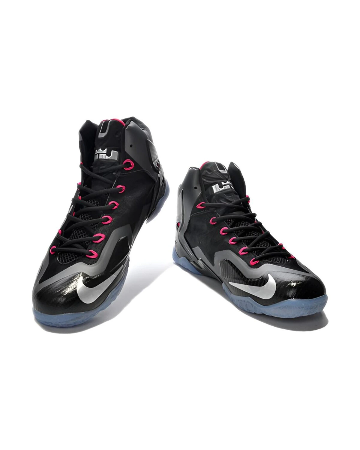 Nike Lebron 11 унисекс спортивные кроссовки высокие чёрные картинка