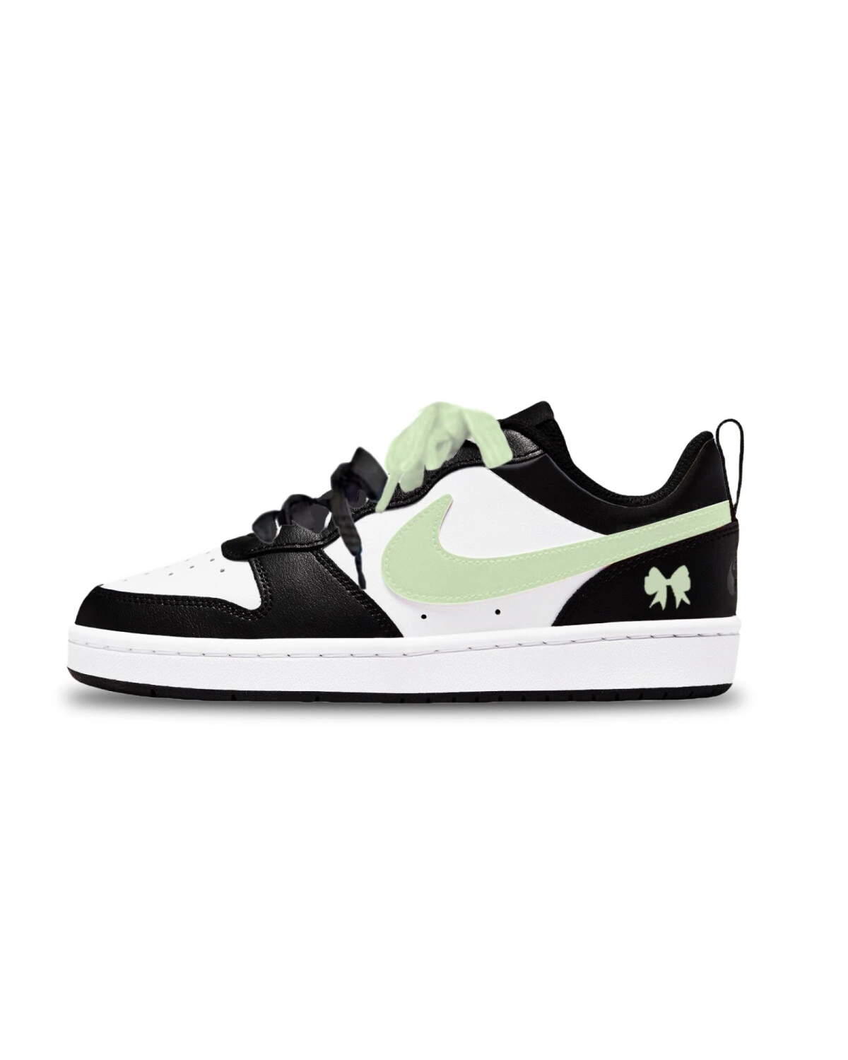 Nike Court Borough детские кроссовки из натуральной кожи зеленые картинка
