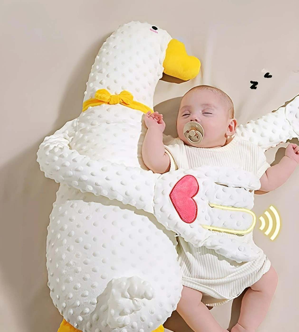 Успокаивающий плюшевый гусь для малышей — с подогревом, похлопыванием картинка