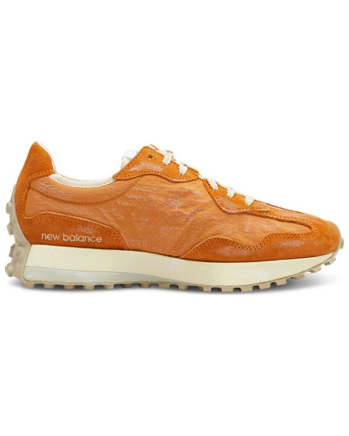 New Balance 327 унисекс кроссовки оранжевые из ткани и кожи картинка