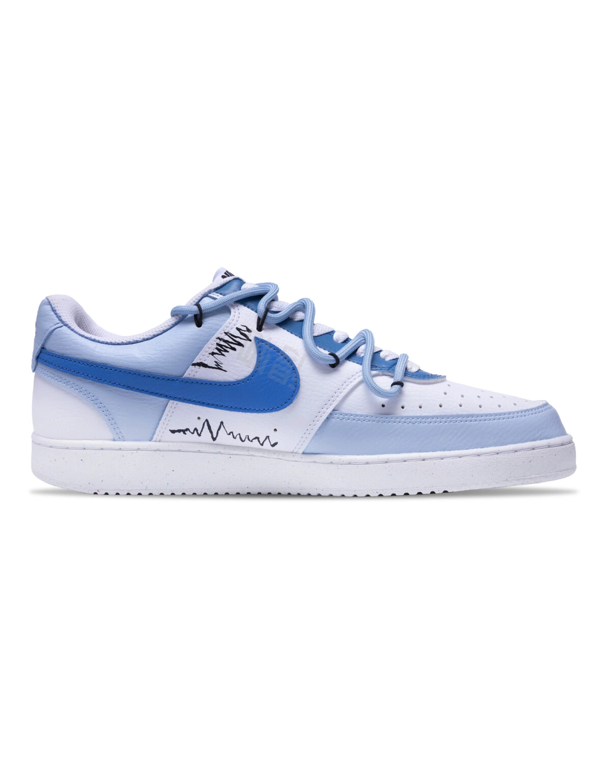 Nike Court Vision 1 Low Next Nature мужские кроссовки бело-голубые дышащие картинка