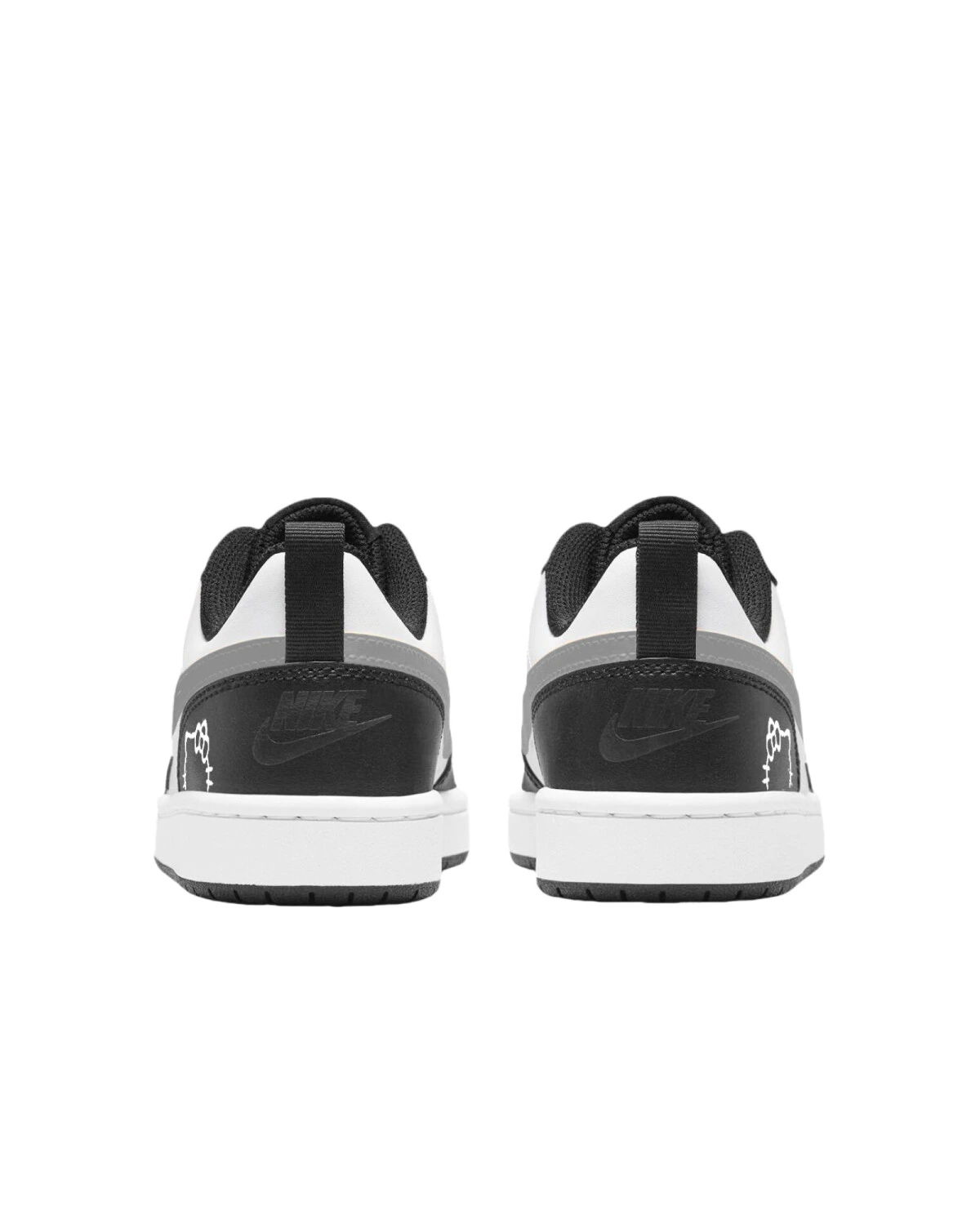 Nike Court Borough детские кеды черно-белые с серым износостойкие противоскользящие картинка