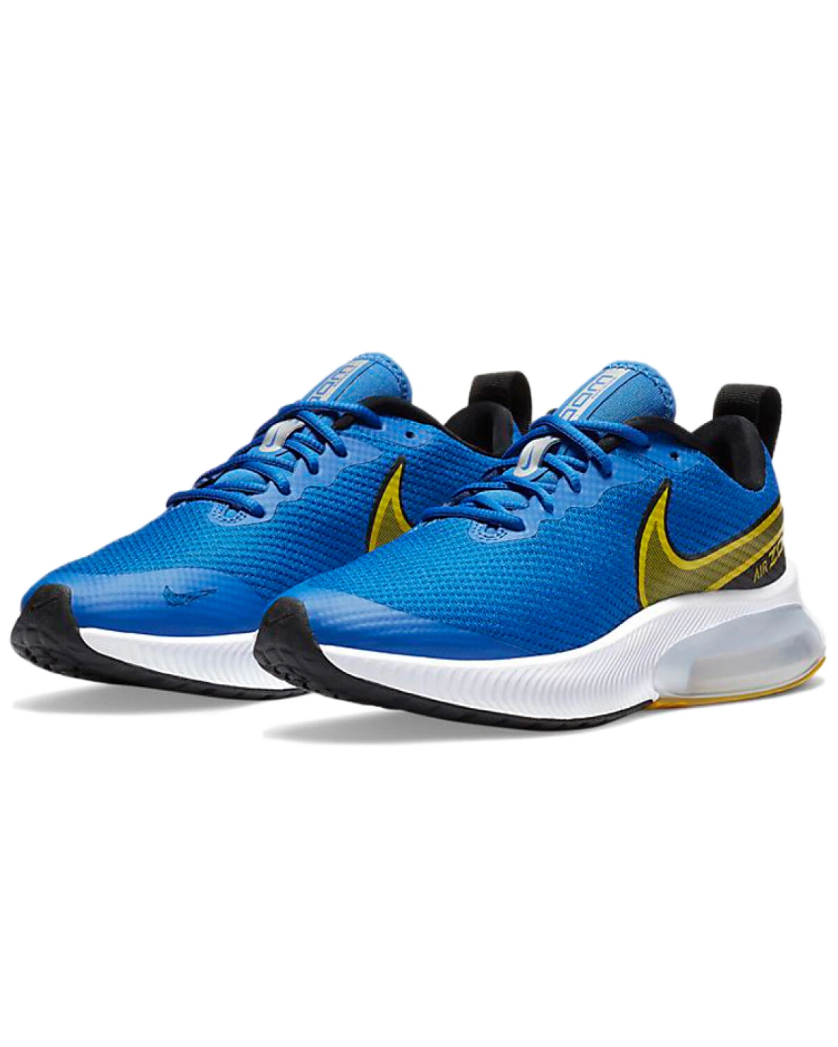 Nike Air Zoom детские кроссовки для бега синие с желтым картинка