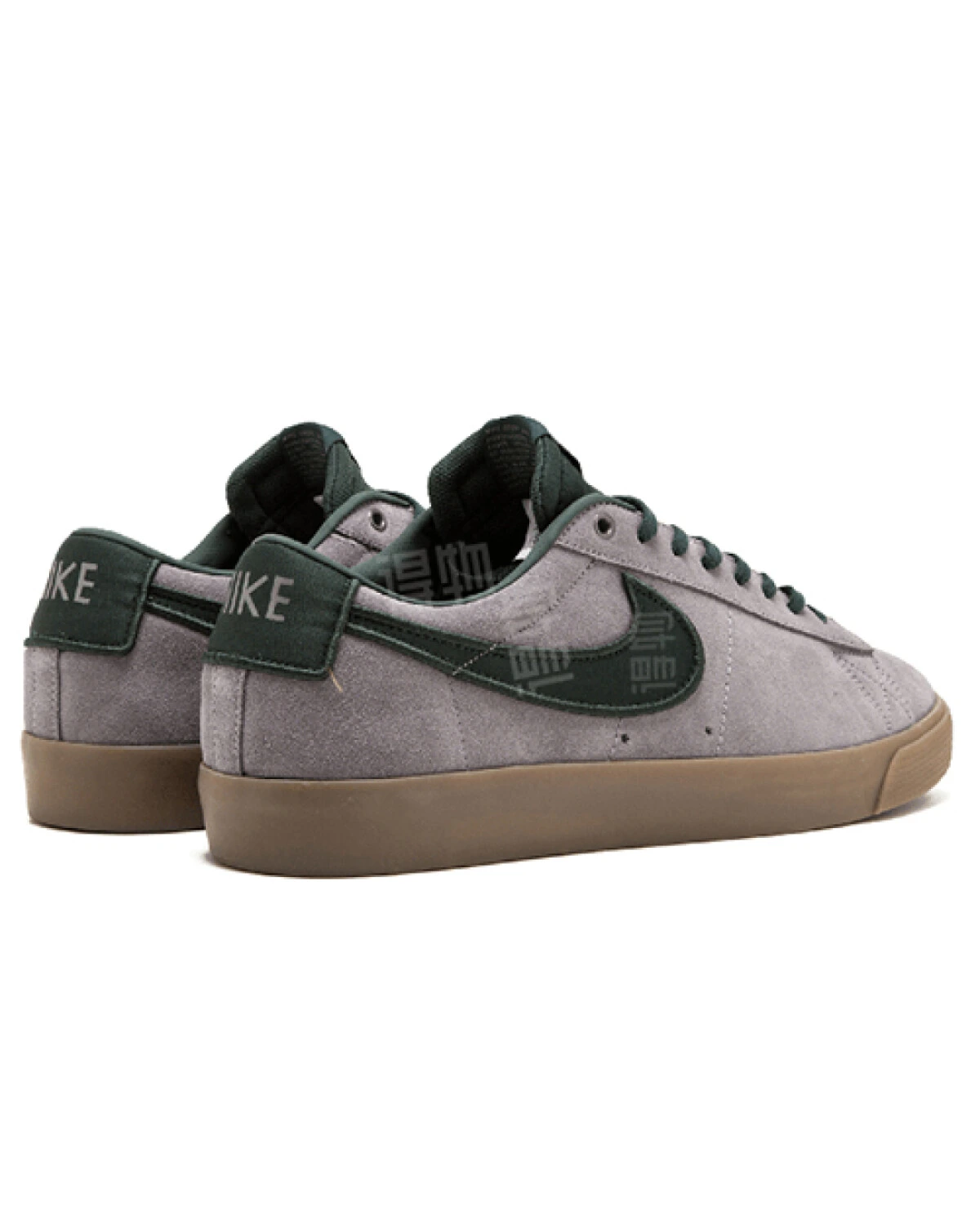 Nike Blazer GT мужские кеды комфортные серые с зелеными вставками картинка