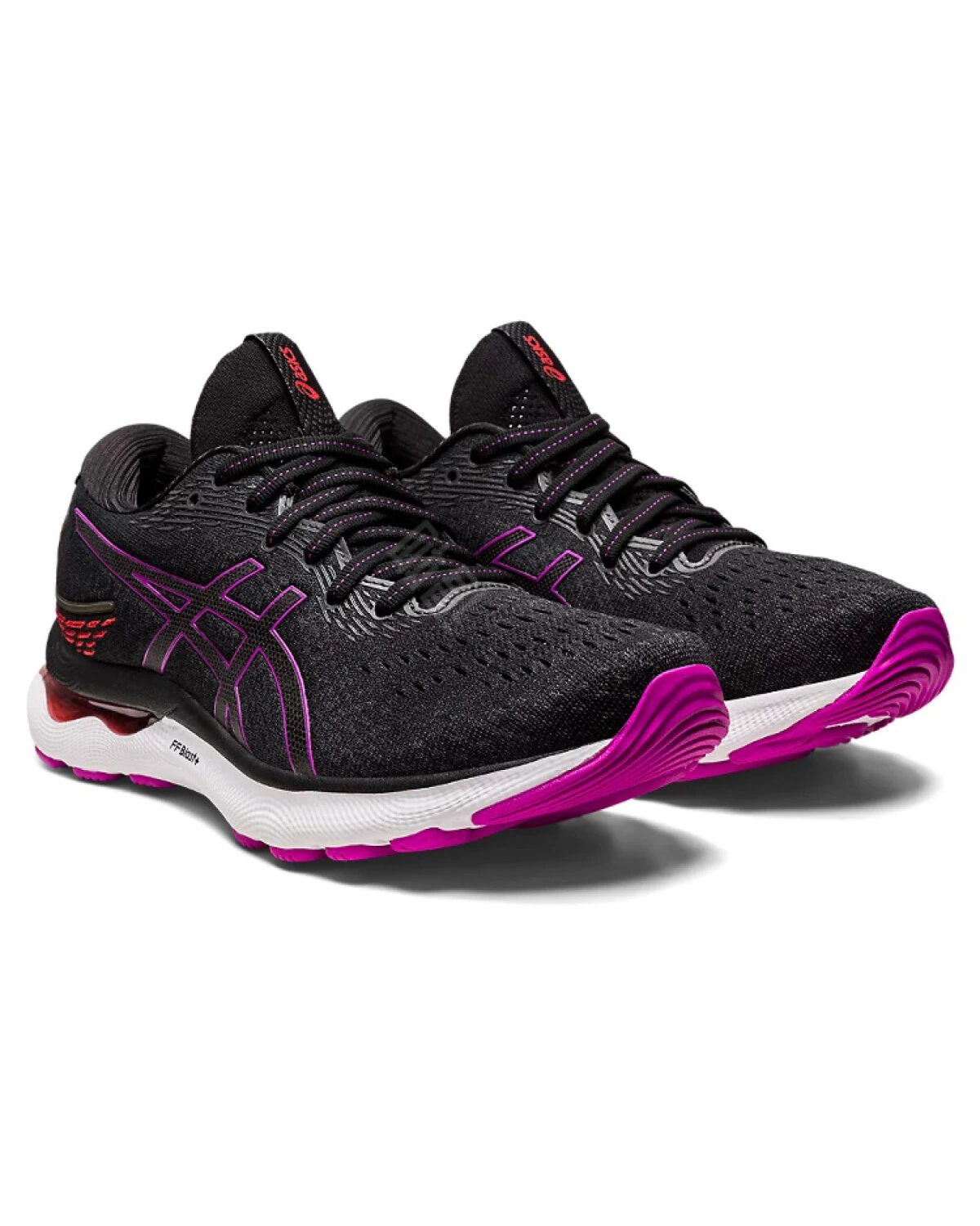 Asics GEL-Nimbus 24 женские кроссовки для бега с амортизацией черно-фиолетовые картинка