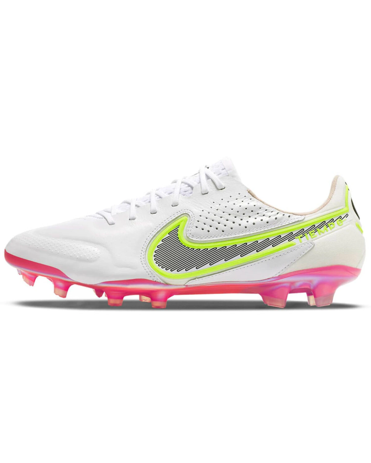 Nike Tiempo Legend 9 Elite unisex футбольные бутсы бело-розовые FG картинка