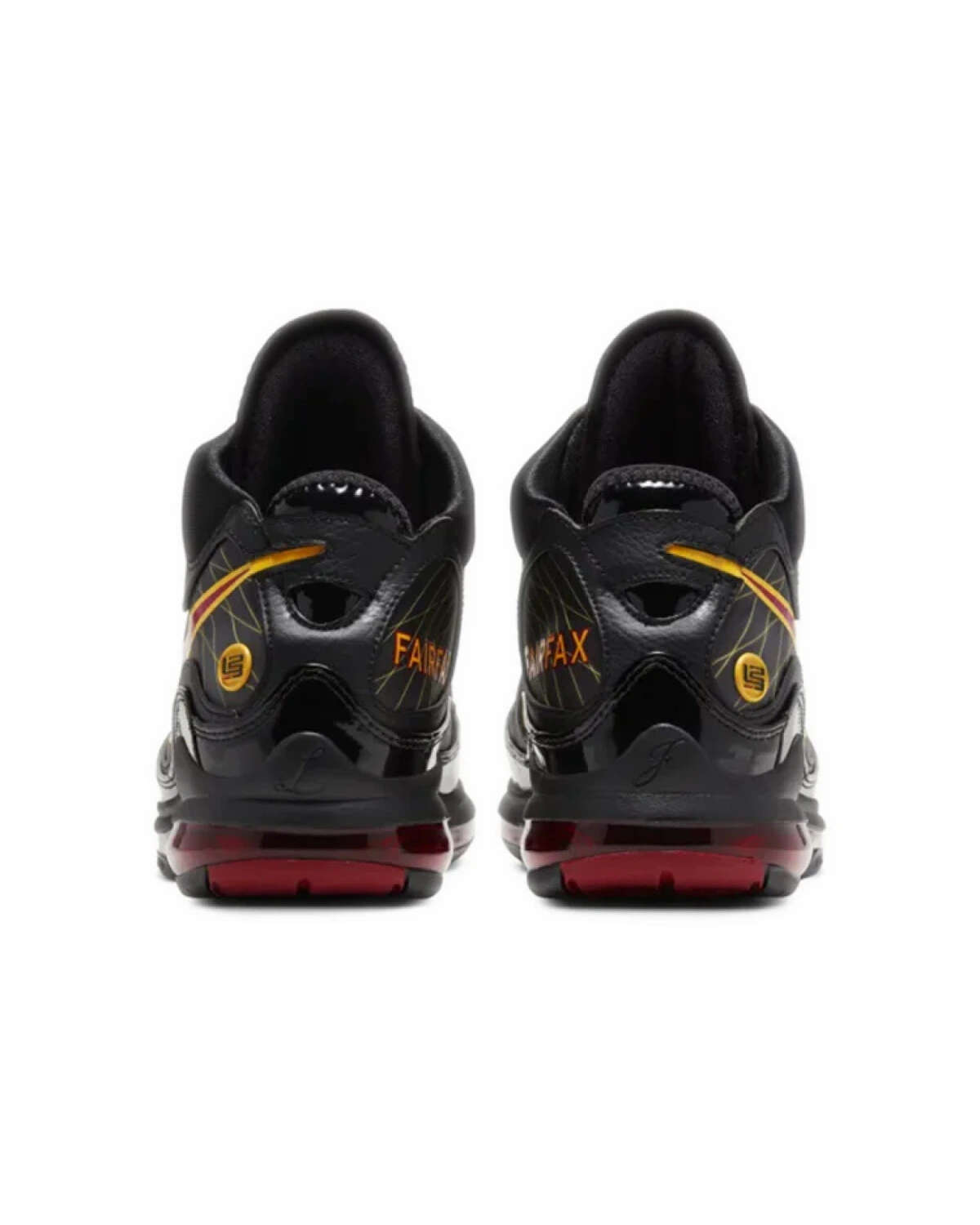 Nike Lebron 7 unisex высокие кроссовки кожаные чёрно-красные картинка