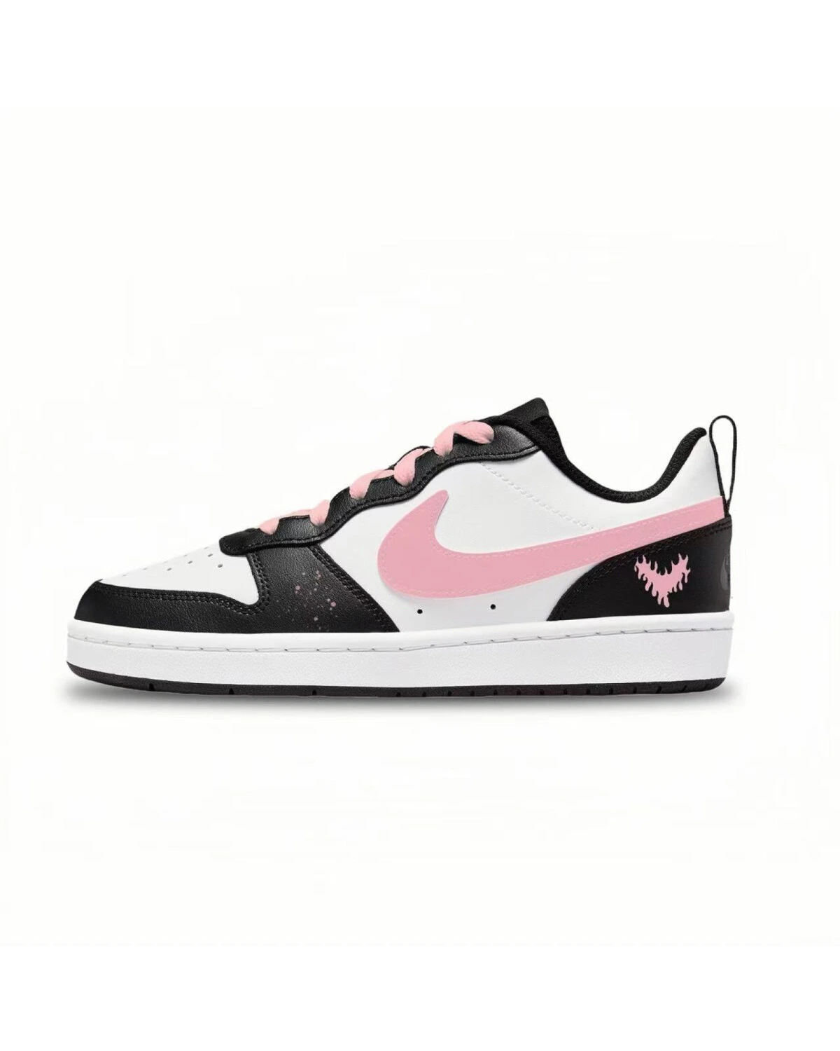 Nike Court Borough детские кеды из искусственной кожи черно-розовые картинка