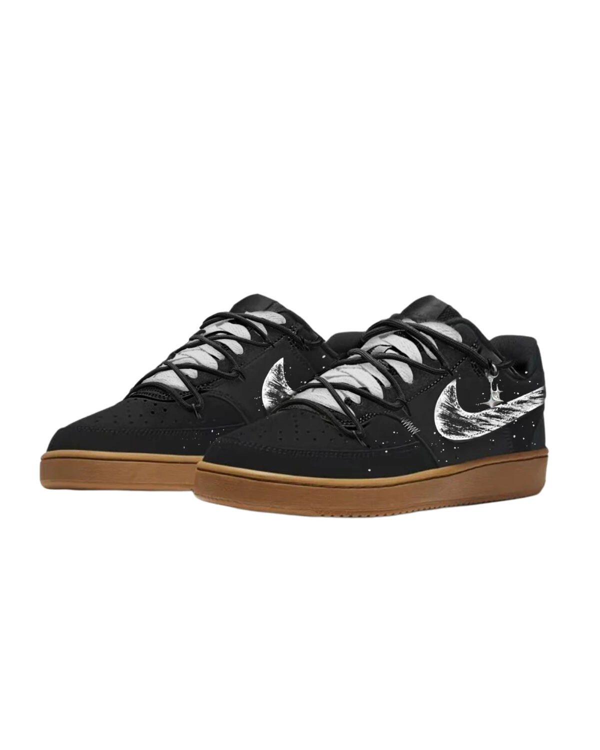 Nike Court Vision 1 unisex кроссовки черно-серые стильные и легкие картинка