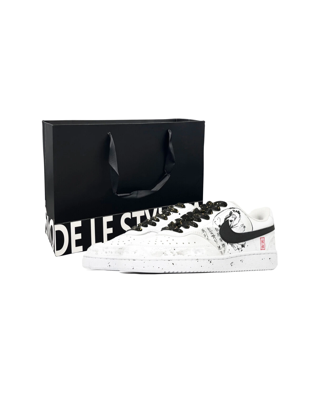 Nike Court Vision 1 unisex кроссовки с китайским принтом белые картинка