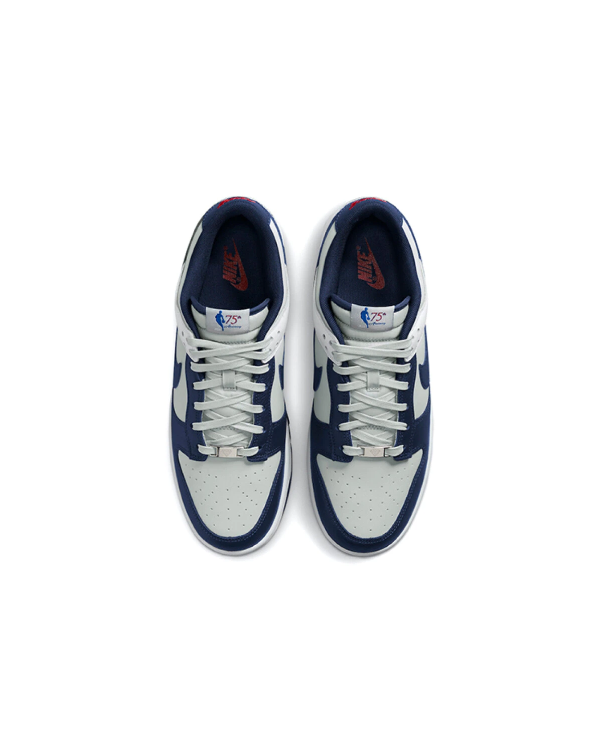Nike Dunk Low "Brooklyn Nets" мужские кроссовки из искусственной кожи серо-белые-синие картинка