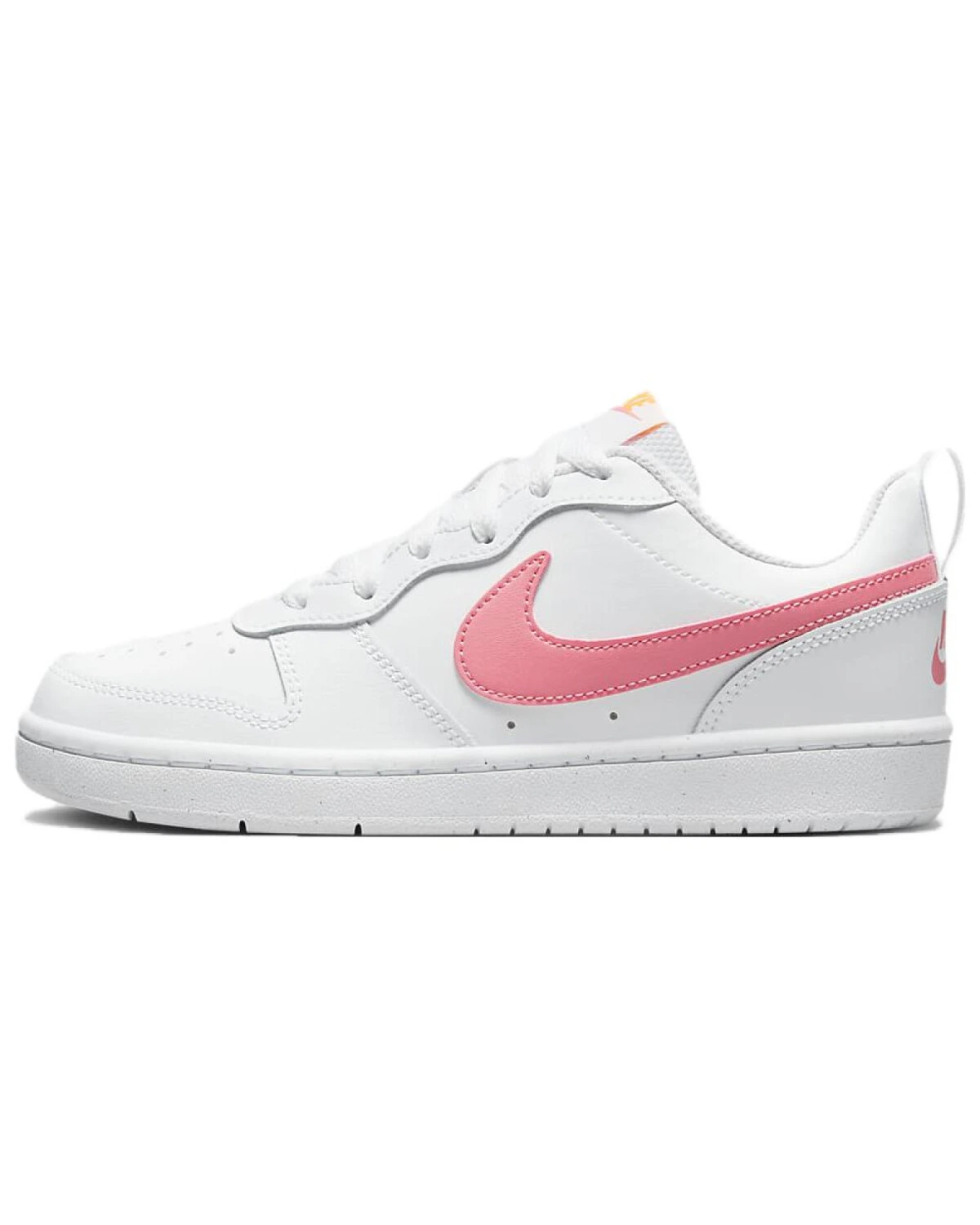 Nike Court Borough Low 2 детские кеды кожаные бело-розовые картинка