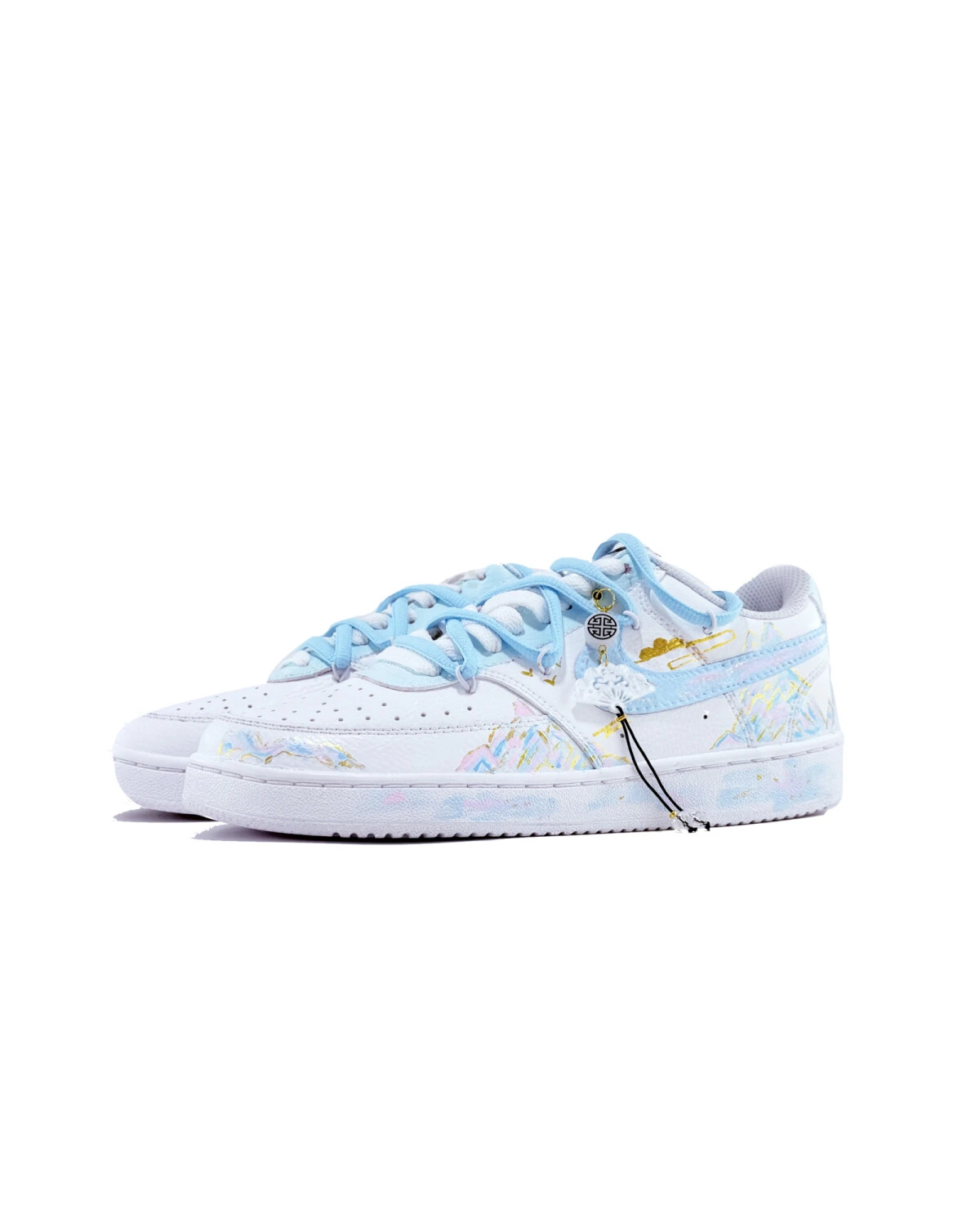 Nike Court Vision 1 унисекс кроссовки с китайским принтом синие картинка