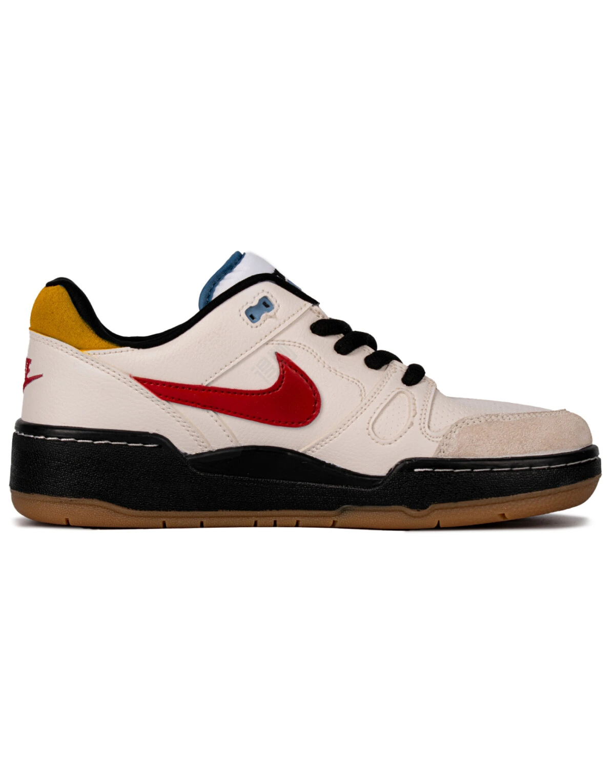 Nike Full Force мужские кеды состаренные черно-белые с красным картинка