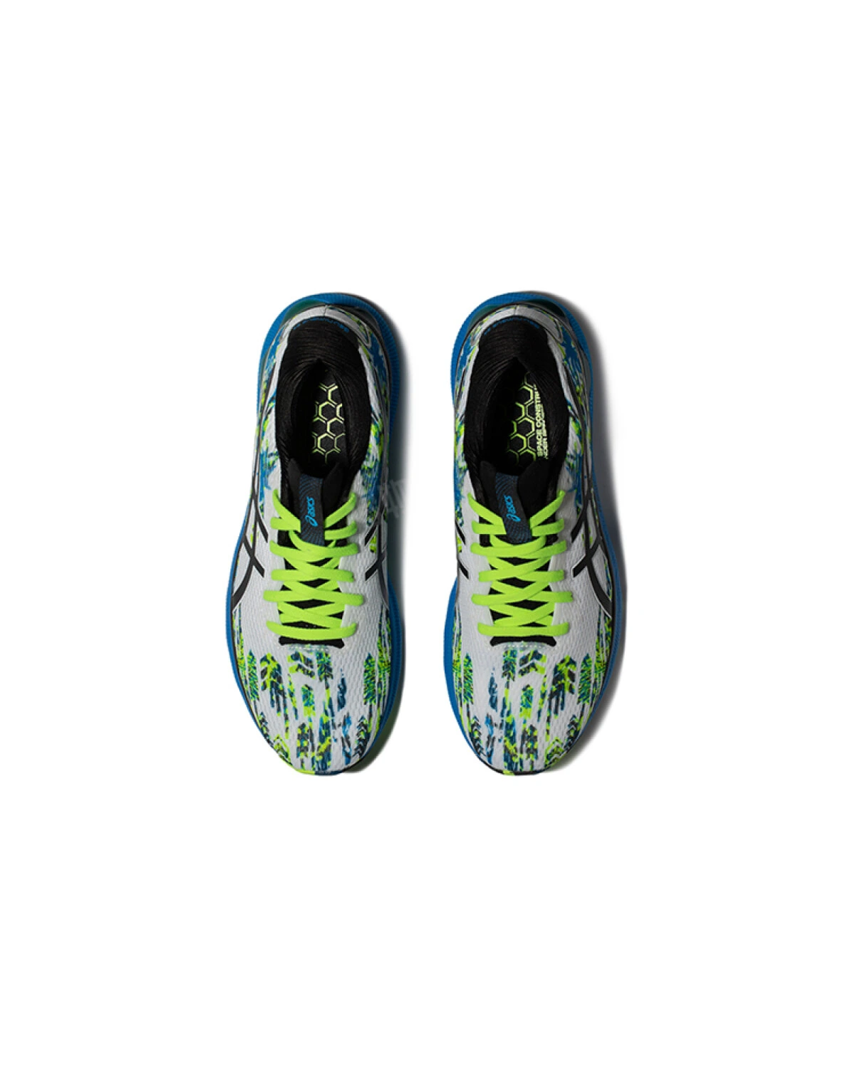 Asics GEL-Nimbus 24 мужские кроссовки для бега воздухопроницаемые бело-сине-зелёные картинка