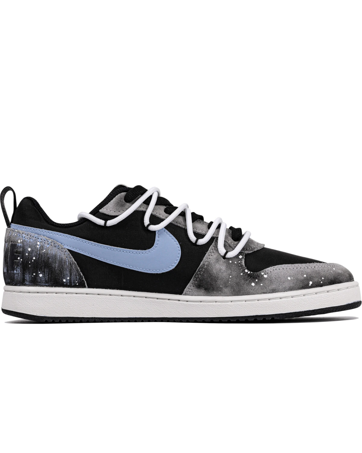 Nike Court Borough LOW мужские кроссовки черно-синие с принтом картинка