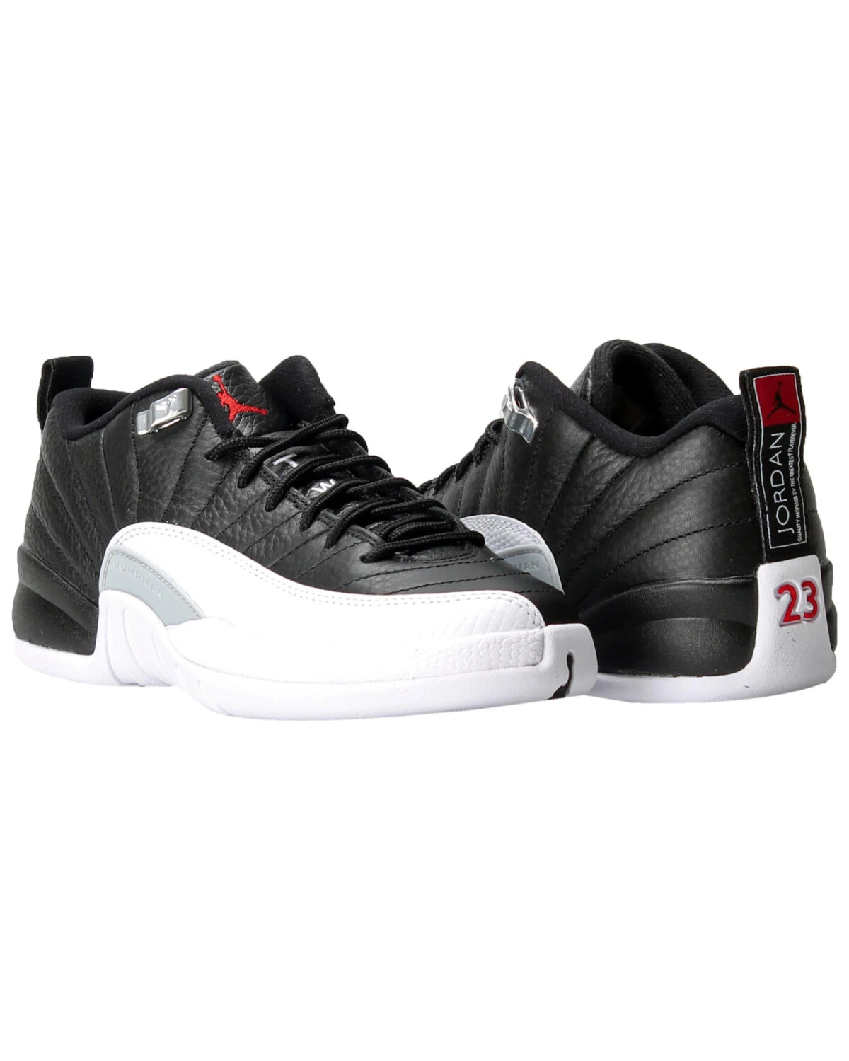 Jordan Air Jordan 12 Retro Low Playoffs детские баскетбольные кроссовки черно-белые картинка