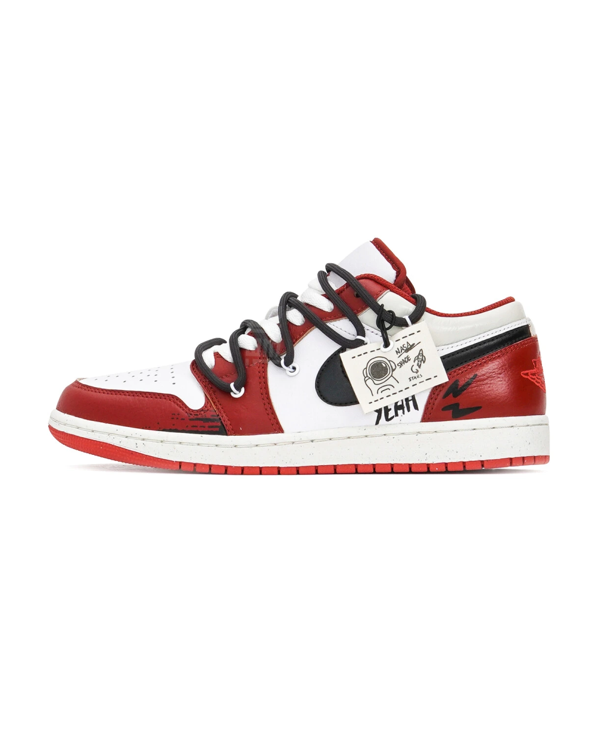 Jordan Air Jordan 1 мужские кроссовки бело-красные картинка