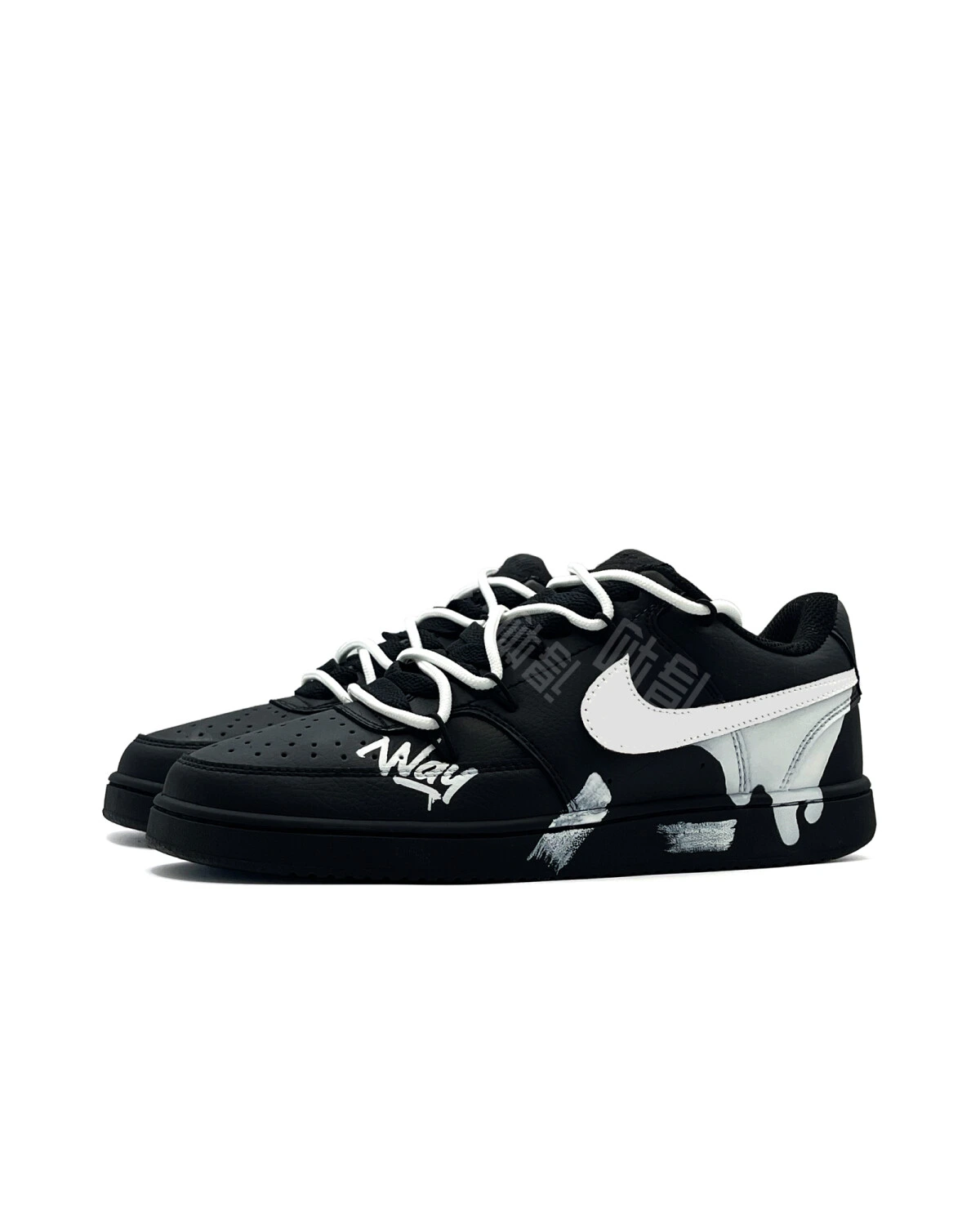 Nike Court Vision Low унисекс кроссовки черно-белые износостойкие картинка