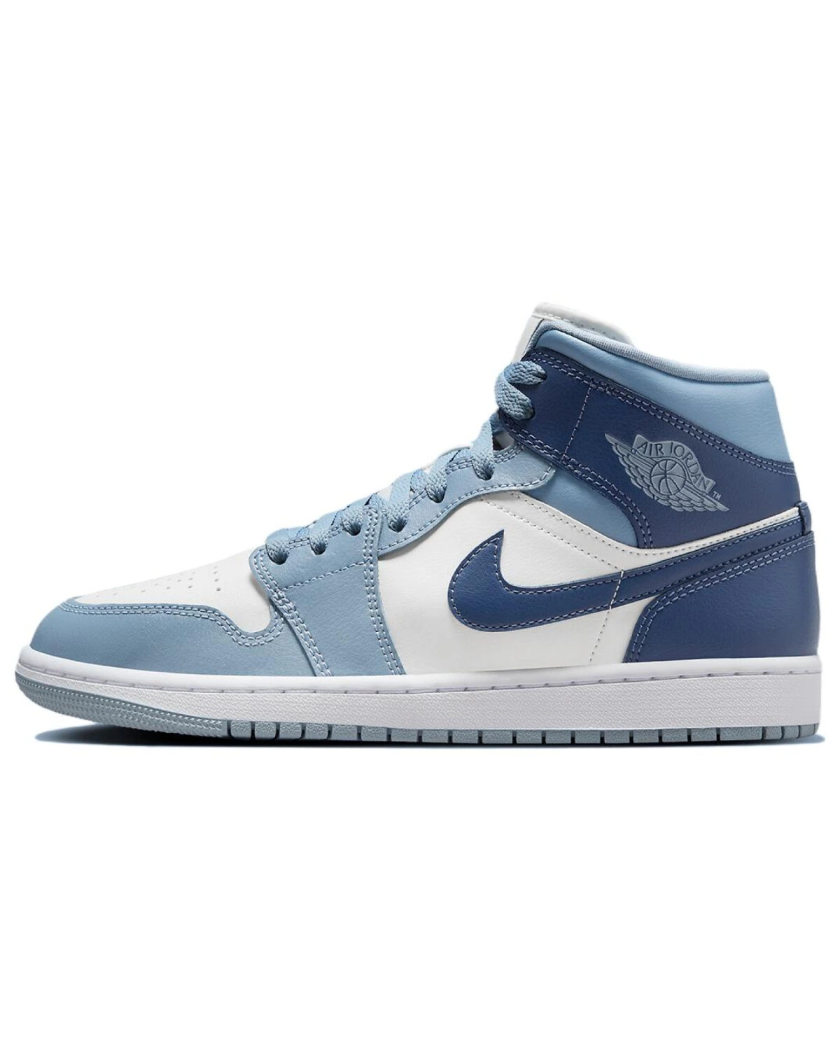 Jordan Air Jordan 1 женские кроссовки белые и синие высокие картинка