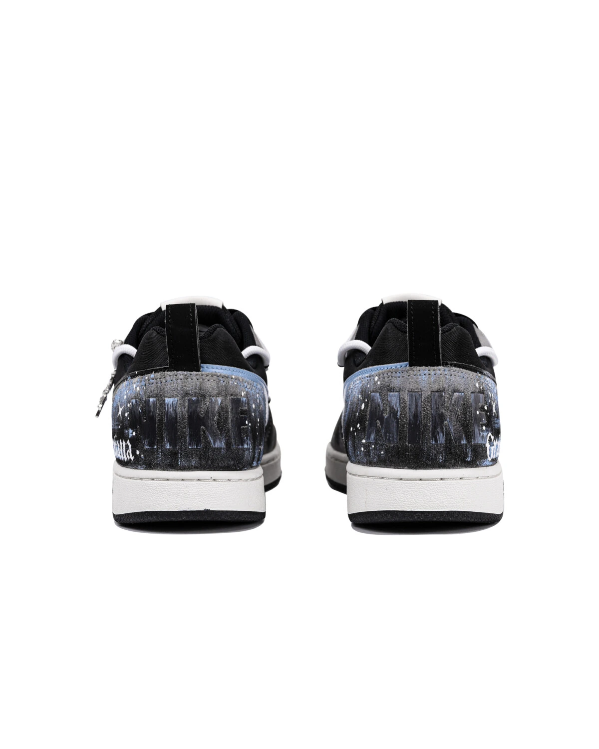 Nike Court Borough LOW мужские кроссовки черно-синие с принтом картинка