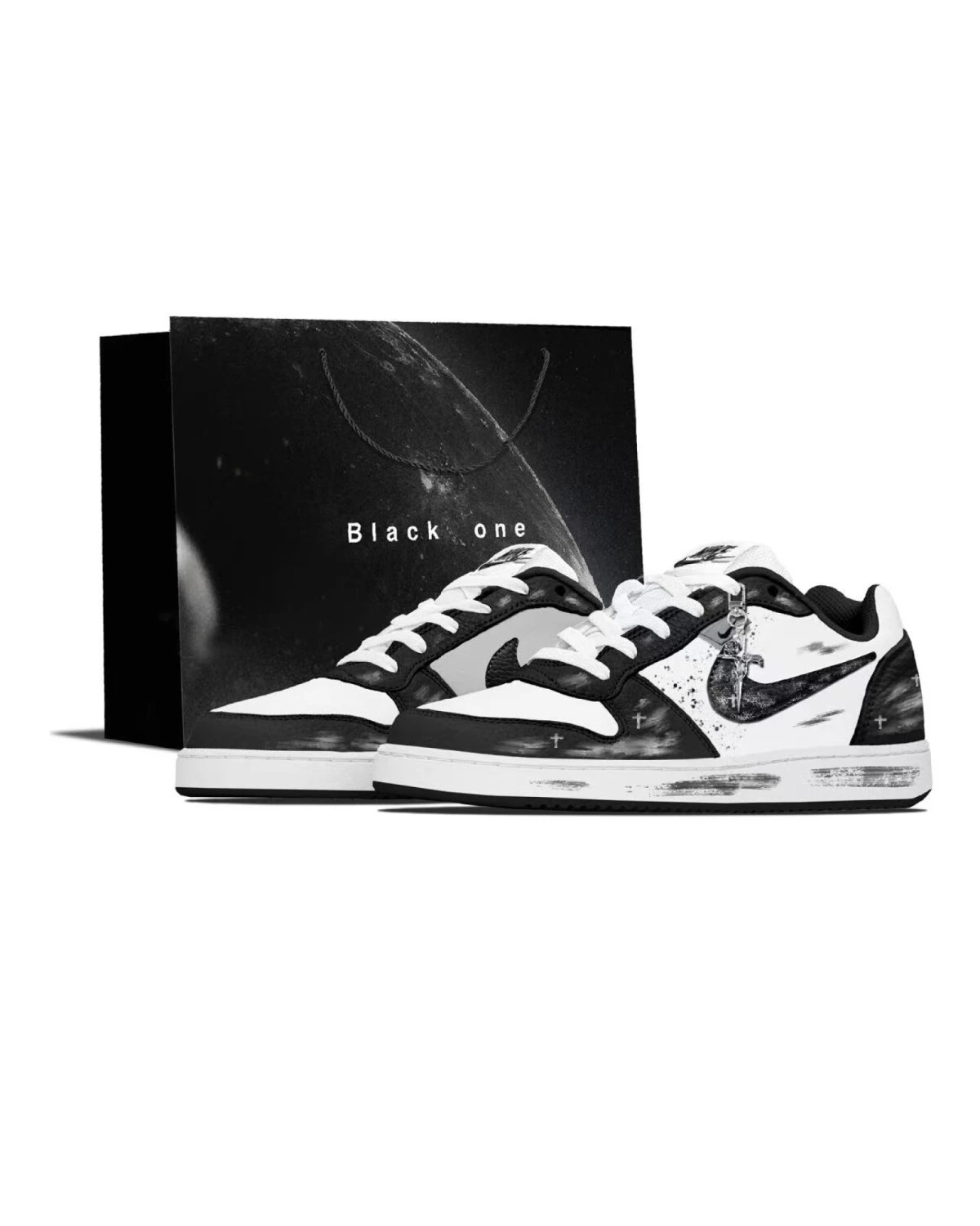 Nike EBERNON мужские кроссовки черно-белые водонепроницаемые с амортизацией картинка