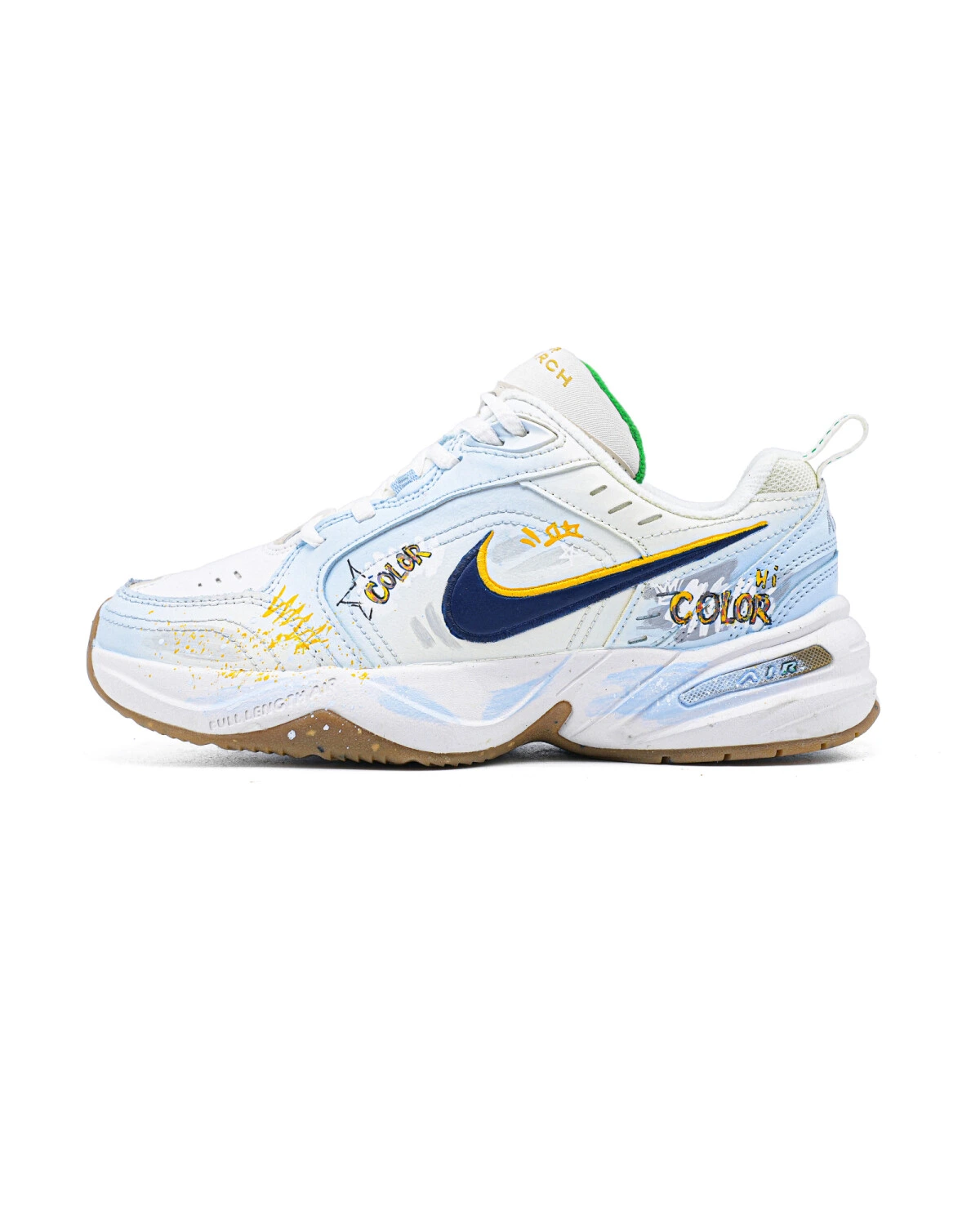 Nike Air Monarch 4 мужские кроссовки из натуральной кожи бело-голубые картинка