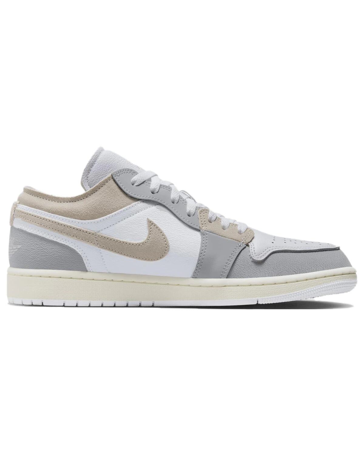Jordan Air Jordan 1 унисекс кроссовки бело-серые текстильные картинка