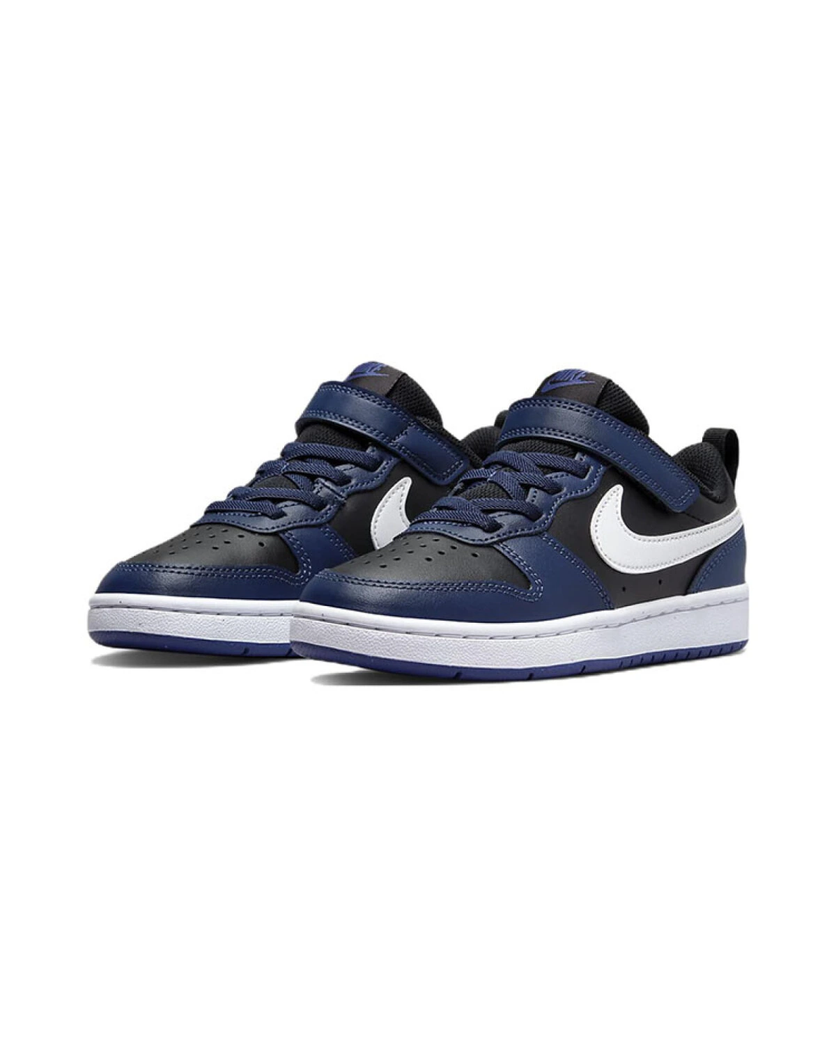 Nike Low 2 детские кеды из натуральной кожи черно-синие картинка
