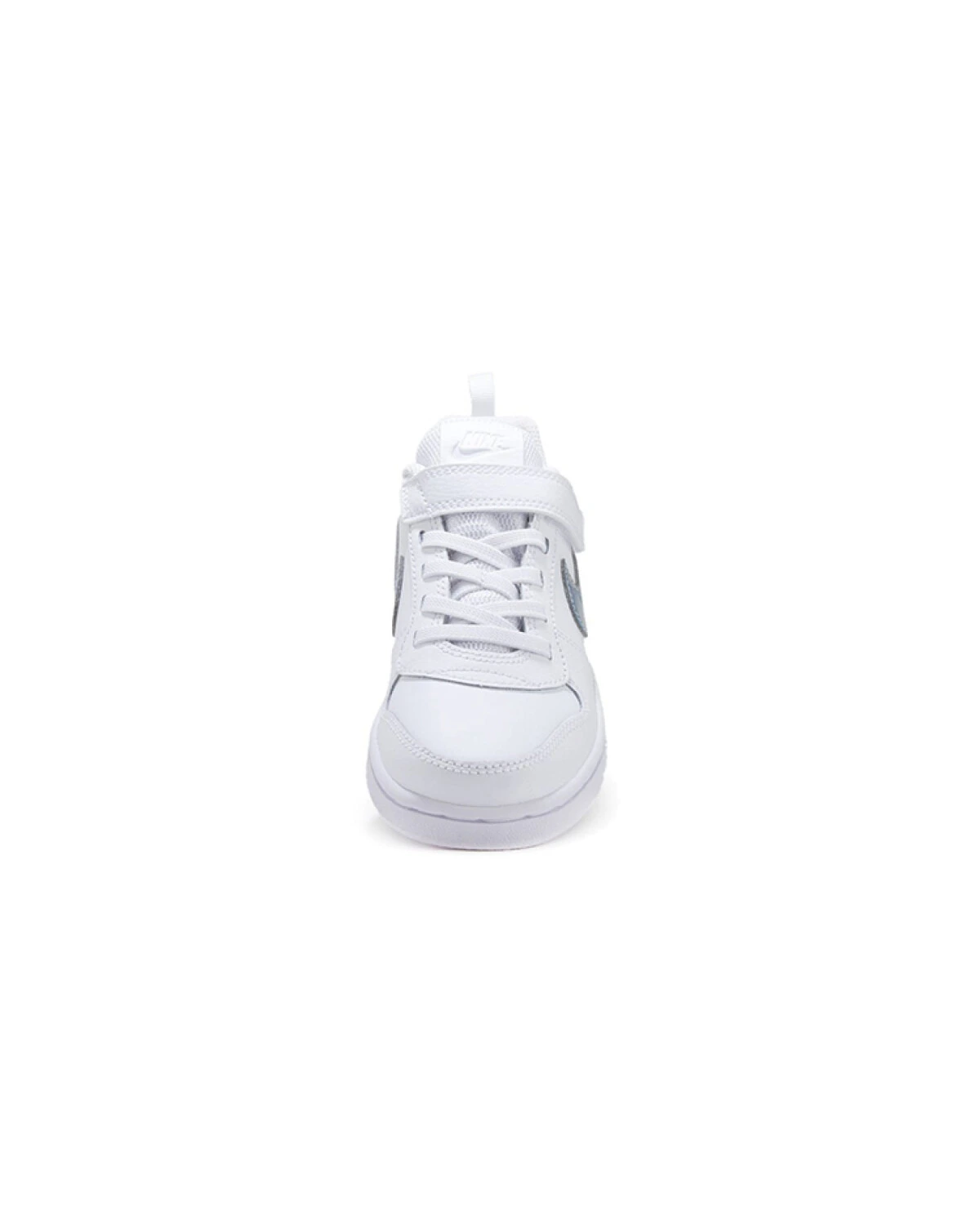 Nike Court Borough Low детские кроссовки на липучке бело-синие картинка