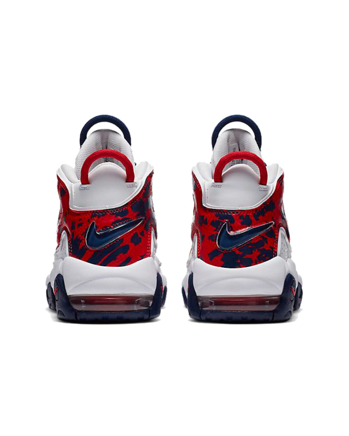 Nike Air More Uptempo детские кроссовки белые с красными вставками картинка