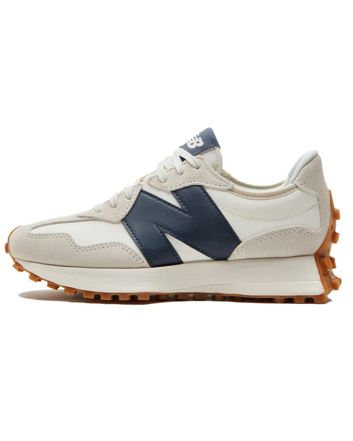 New Balance NB 327 женские кроссовки из натуральной кожи серо-белые картинка