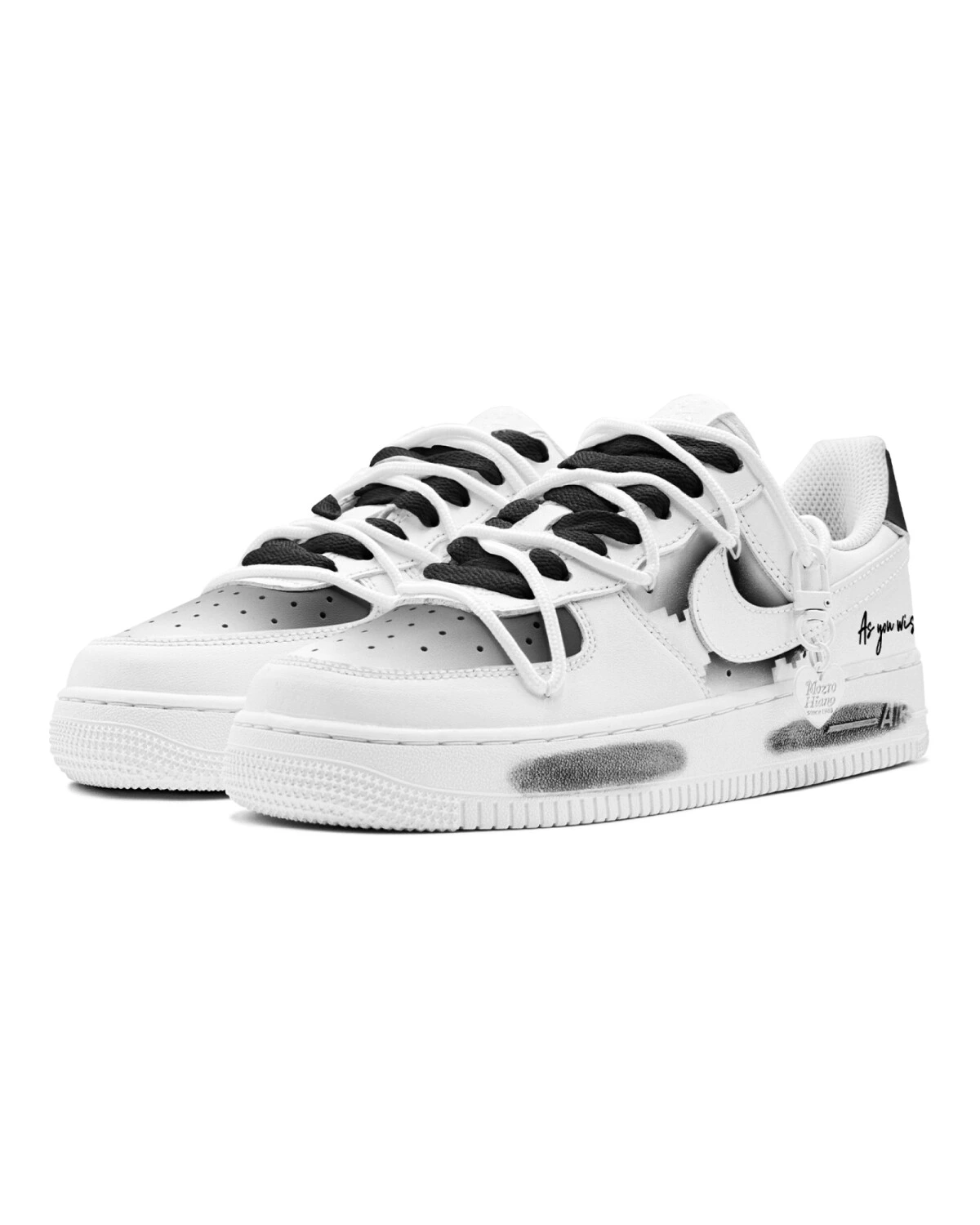 Nike Air Force 1 мужские кроссовки черно-белые классические картинка