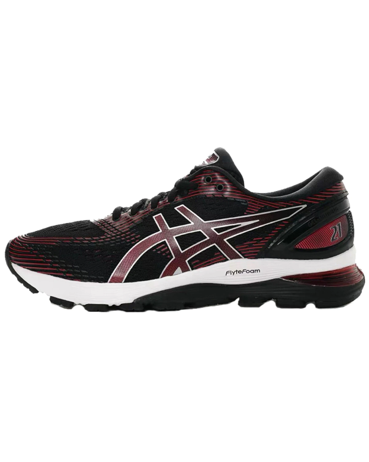Asics GEL-Nimbus 21 unisex спортивные кроссовки с амортизацией GEL черно-красные картинка