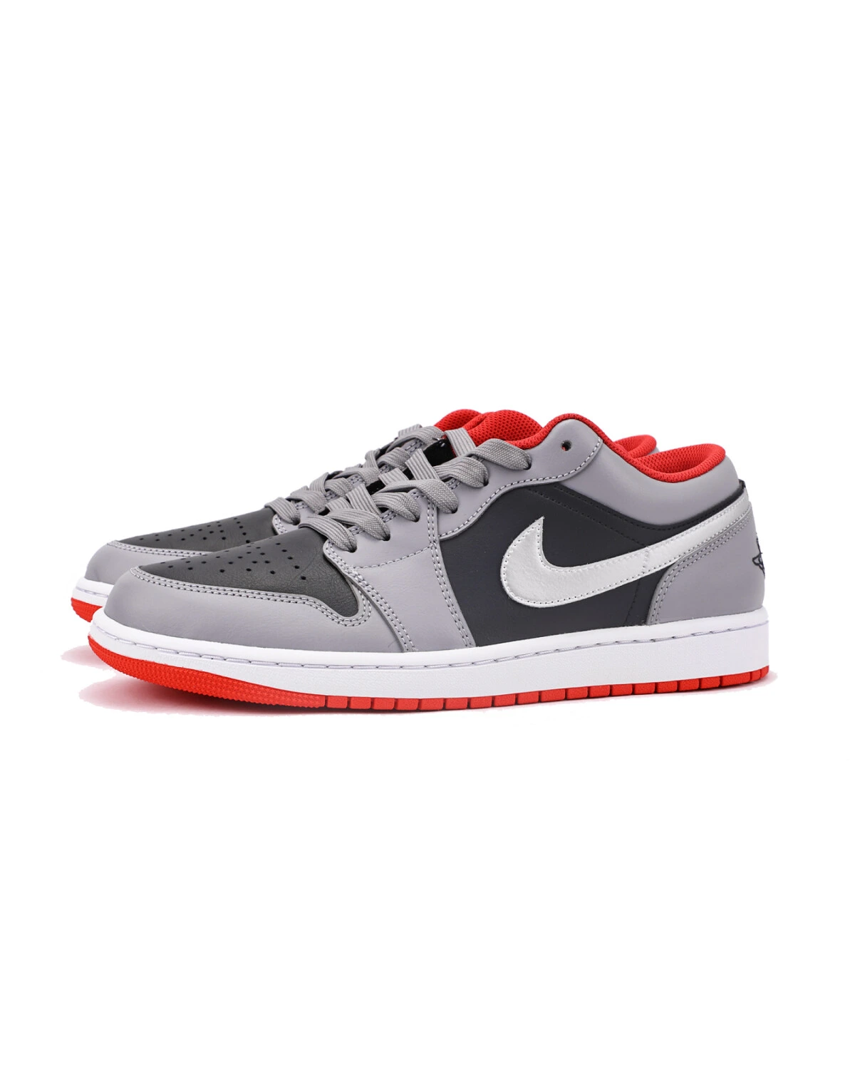 Jordan Air Jordan 1 мужские спортивные кроссовки из натуральной кожи черно-серо-красные картинка