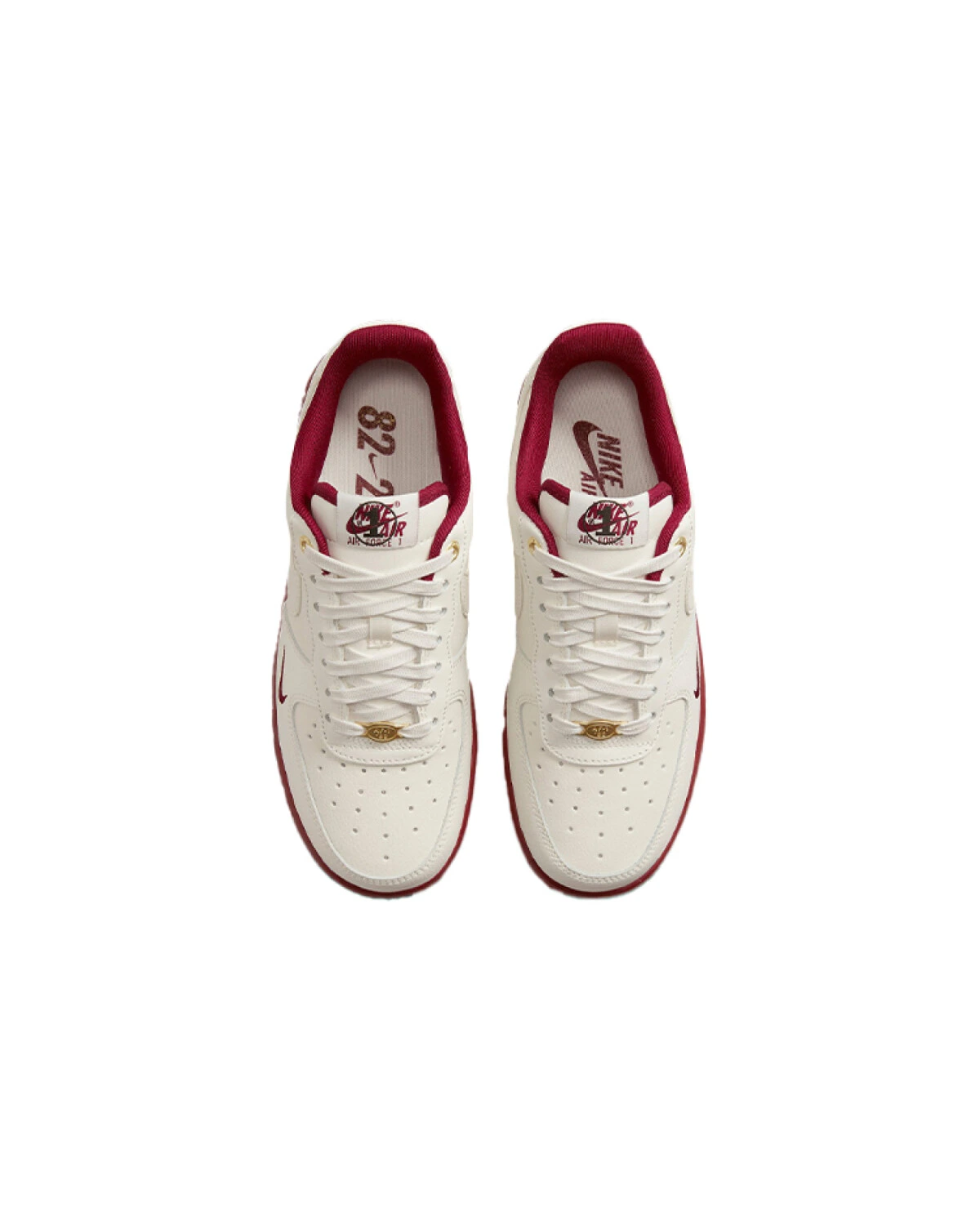 Nike Air Force 1 '07 se женские кроссовки белые с красными вставками картинка