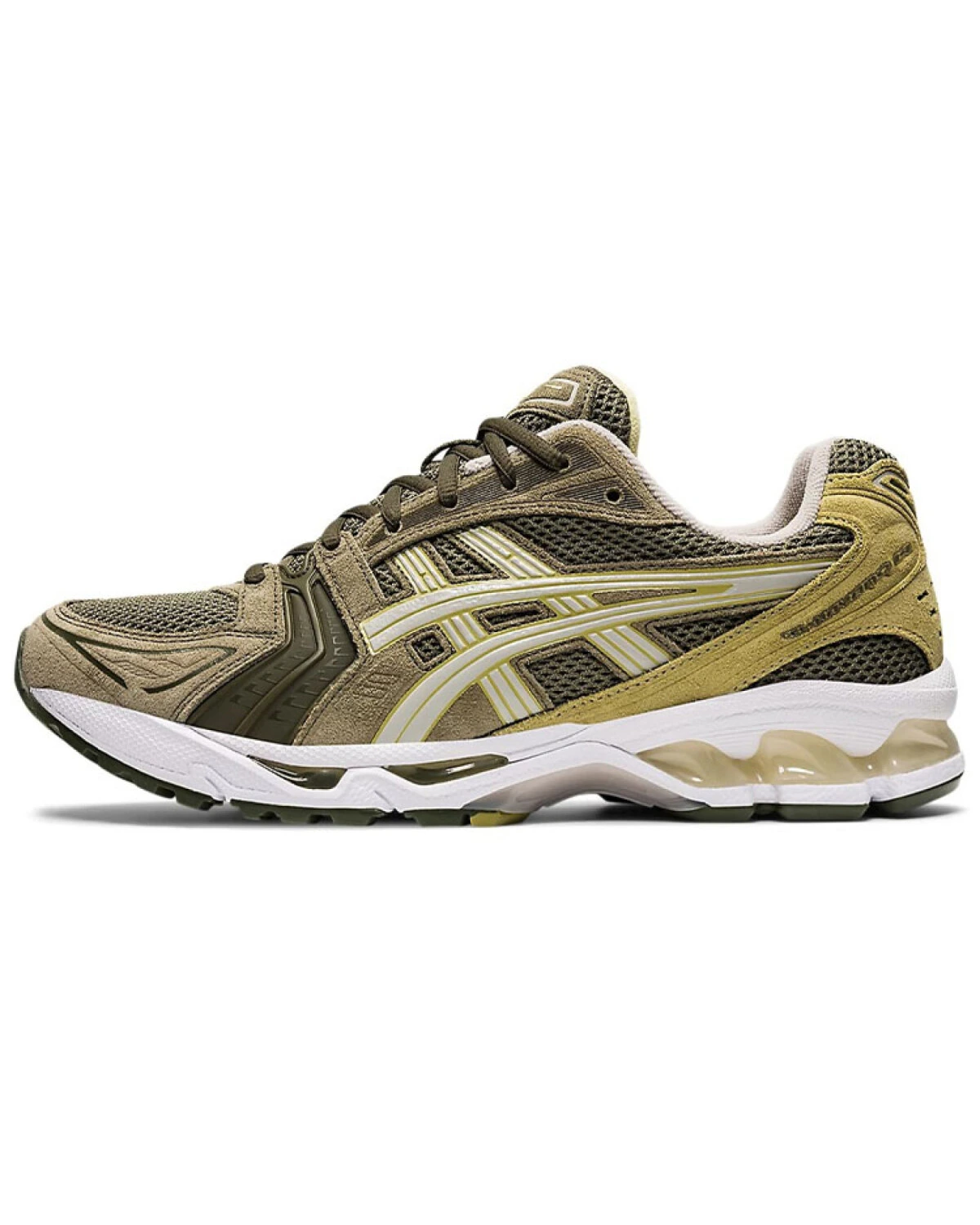 Asics Gel-Kayano 14 мужские кроссовки сетчатые коричнево-зелено-белые картинка