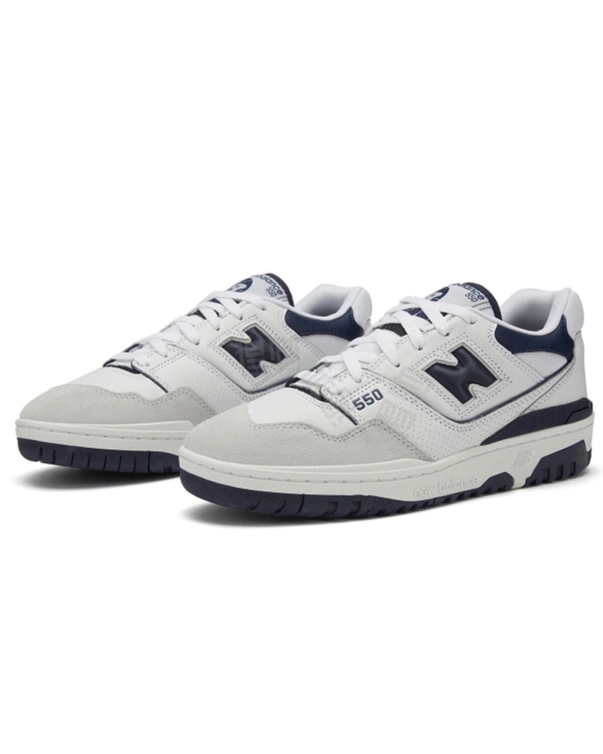 New Balance 550 unisex кроссовки белые с кожаной отделкой картинка