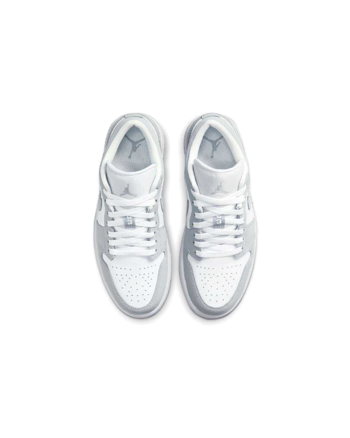 Jordan Air Jordan 1 женские кроссовки серо-белые из кожи на шнуровке картинка