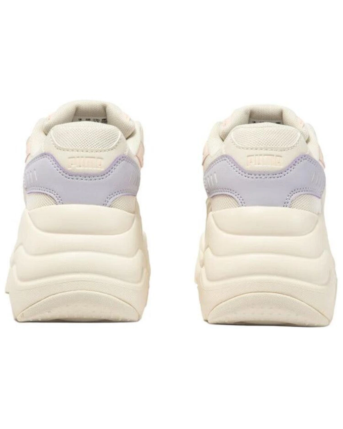PUMA Pulsar Wedge женские кроссовки на платформе бежевые с фиолетовыми и розовыми акцентами картинка