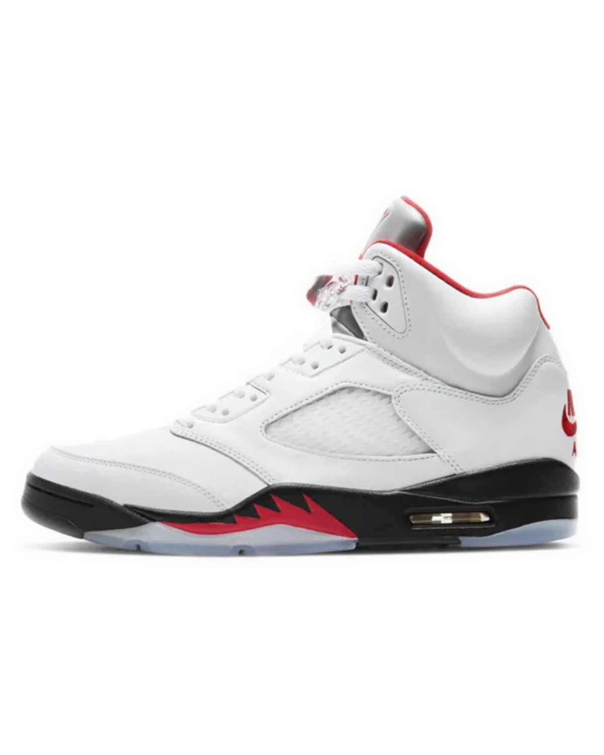 Jordan Air Jordan 5 Vintage унисекс высокие кроссовки белые с красными вставками картинка