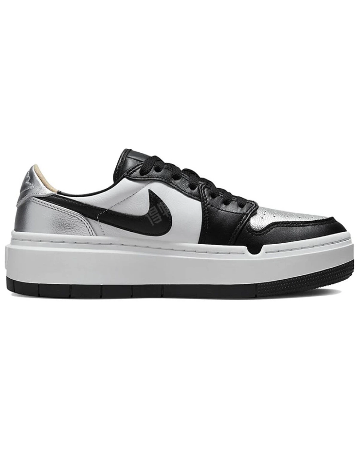 Jordan Air Jordan 1 "Silver Toe" женские кроссовки черно-белые с серебром картинка