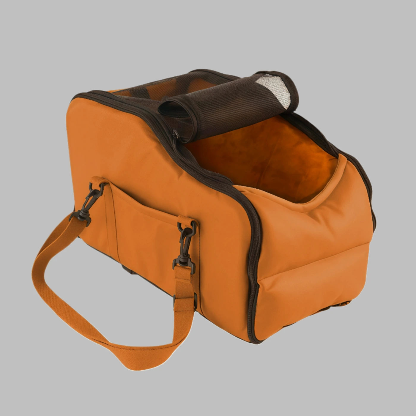 Мягкая переноска-сумка для питомцев, с сеткой и карманами (оранжевая) картинка