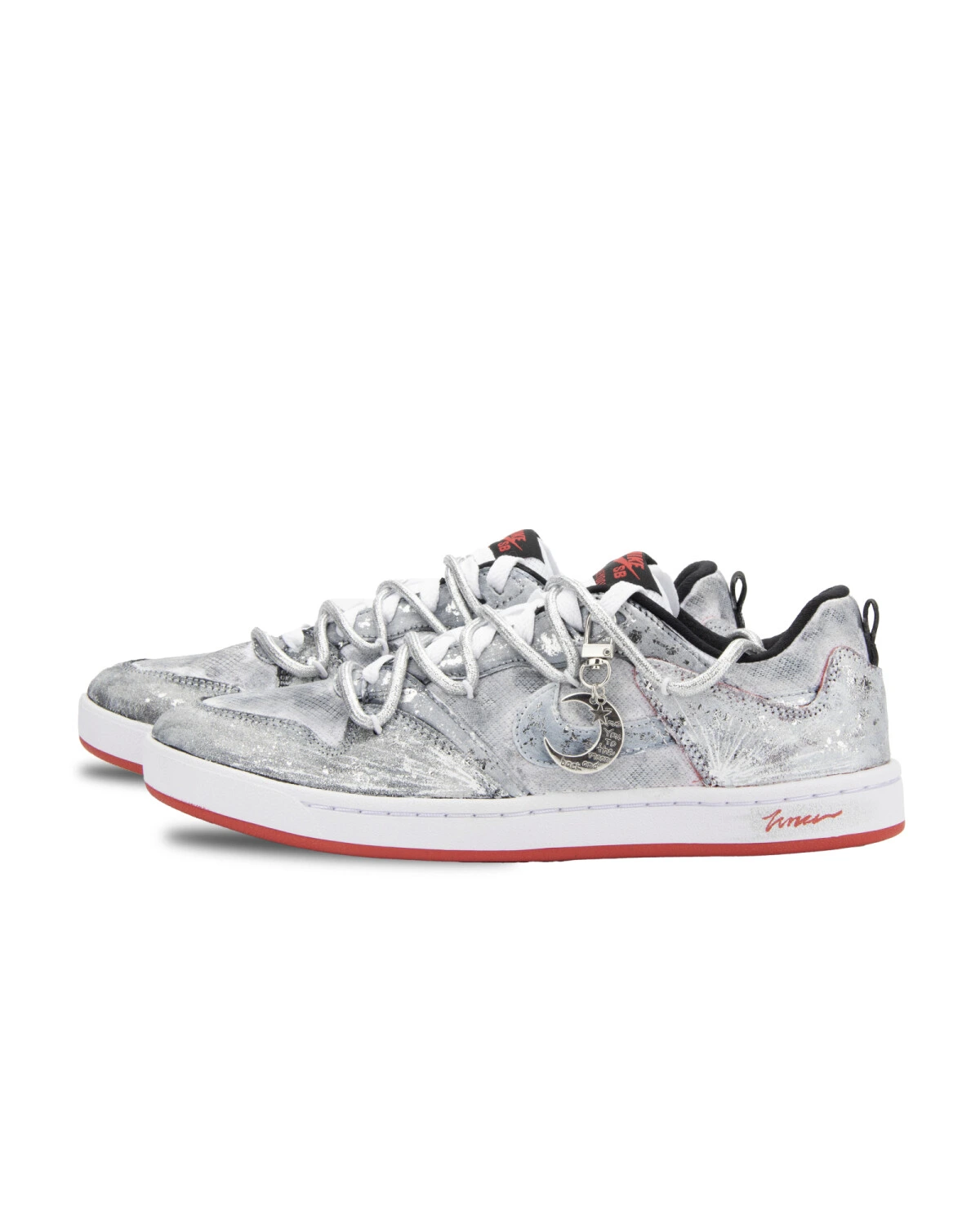 Nike SB Alleyoop мужские кроссовки серебряные с двойной шнуровкой и декором картинка