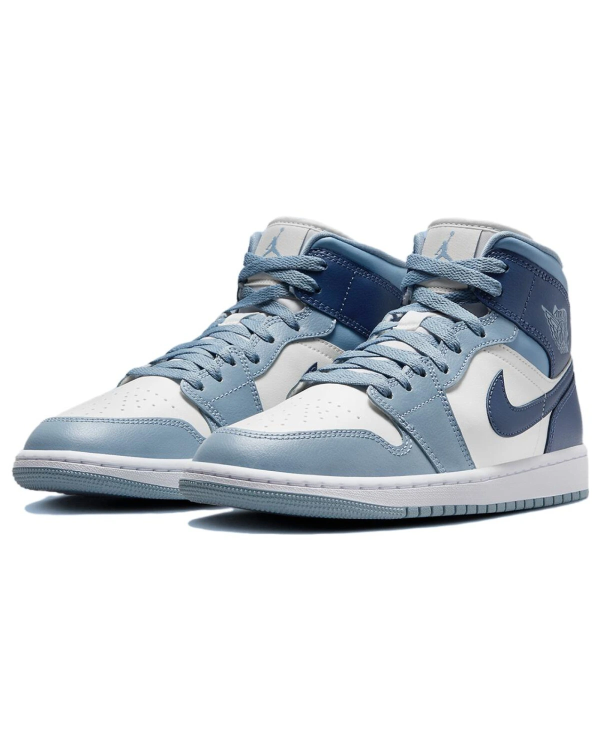 Jordan Air Jordan 1 женские кроссовки белые и синие высокие картинка