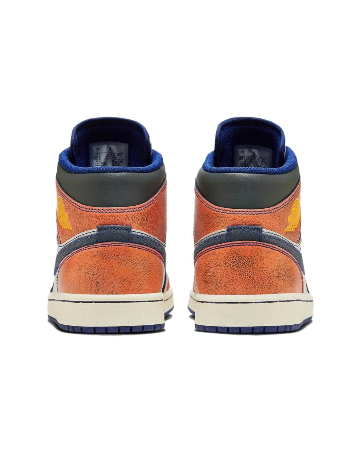 Jordan Air Jordan 1 Mid "Flight" мужские кроссовки оранжево-белые-чёрные картинка