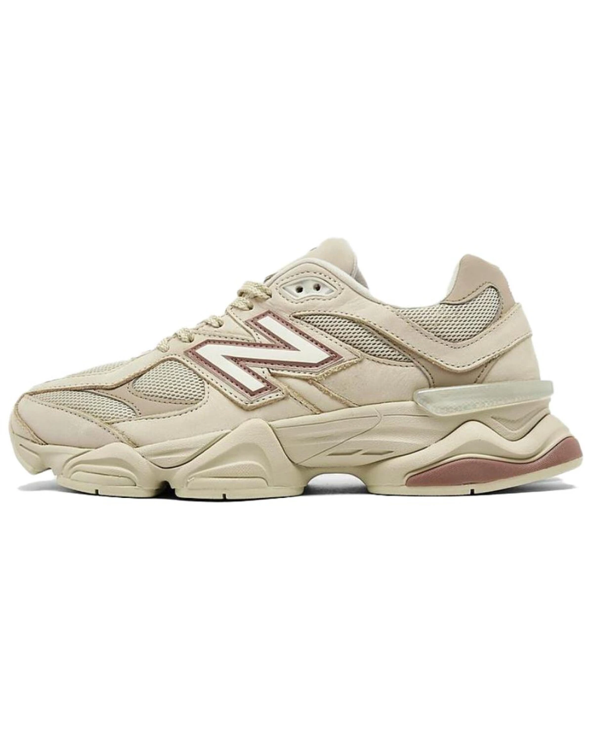 New Balance 9060 унисекс кроссовки бежево-коричневые износостойкие дышащие картинка