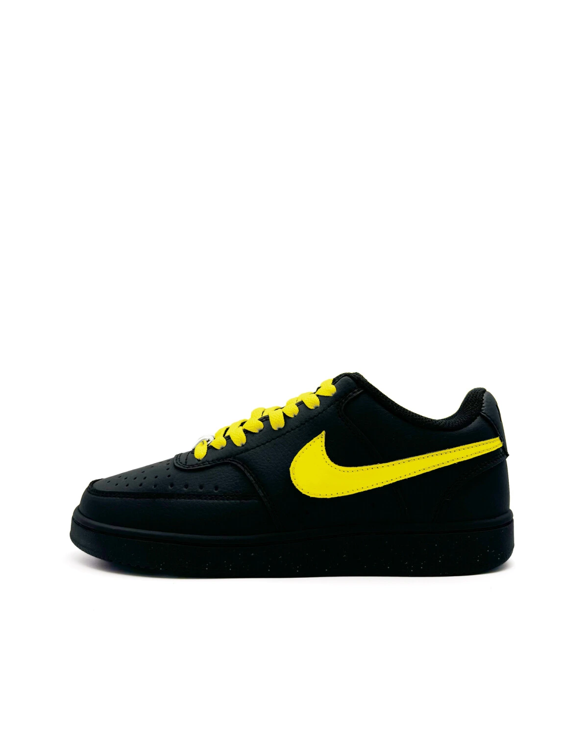 Nike Court Vision унисекс кроссовки черно-желтые повседневные картинка